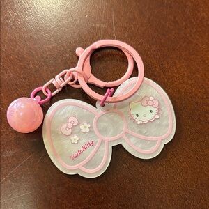Hello Kitty Pink and White Bow Keychain